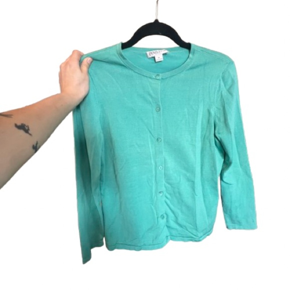 Pendleton Teal Button-Up Sweater - image 1